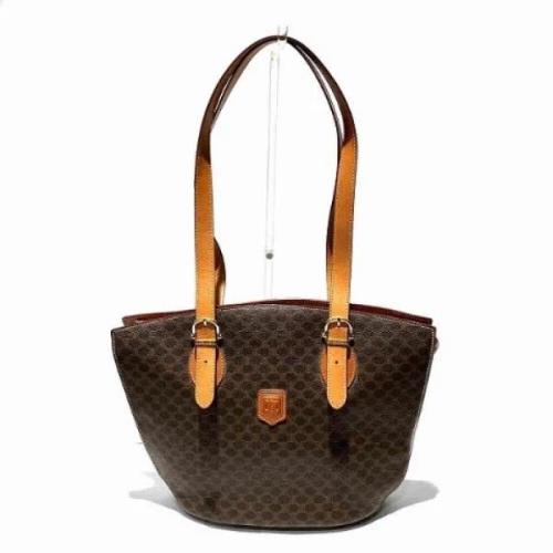 Celine Vintage Pre-owned Canvas axelremsvskor Brown, Dam