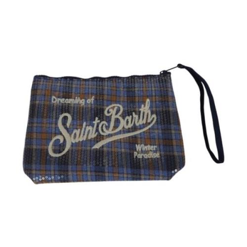 MC2 Saint Barth Paljett Logotyp Broderad Neoprenpåse Blue, Dam