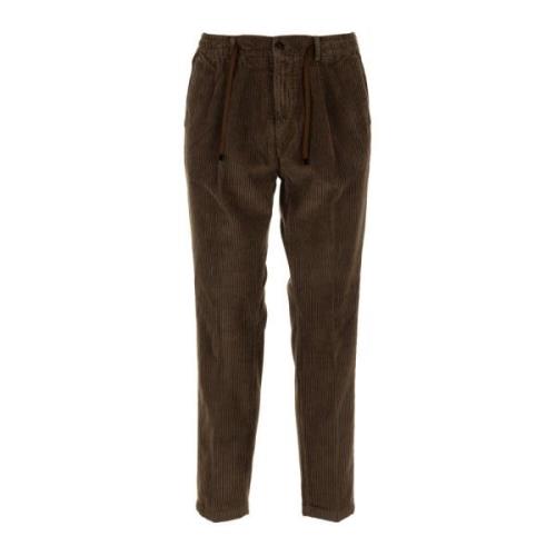 Cruna Brun Slim Tapered One Pleat Byxor Brown, Herr