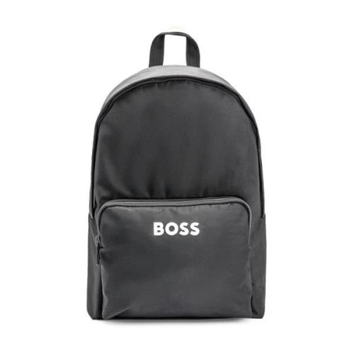 Hugo Boss Svart ryggsäck med ikoniskt logotyp Black, Unisex