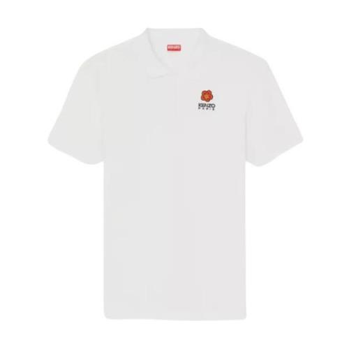 Kenzo Vit Polotröja med Boke Flower Logo White, Herr