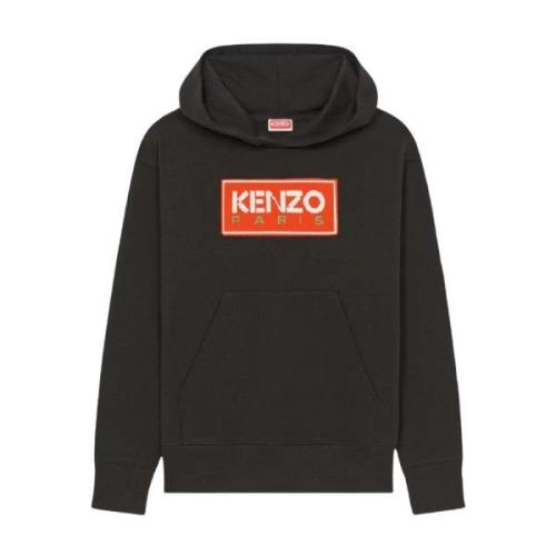 Kenzo Svart huvtröja med tryckt logotyp Black, Dam