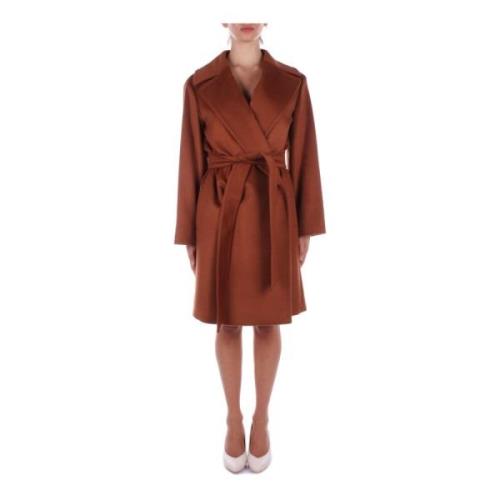 Max Mara Brun läderjacka med bälte Brown, Dam