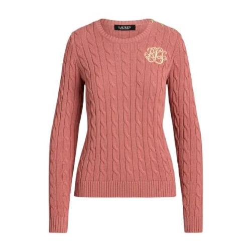 Ralph Lauren Rosa tröja med flätstickning Pink, Dam