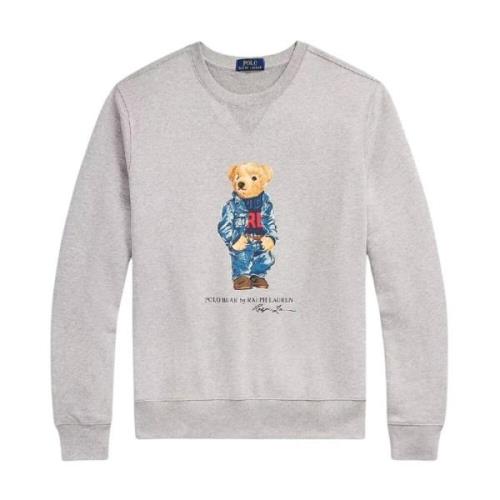 Ralph Lauren Grå polarfleece tröja Polo Bear Gray, Herr