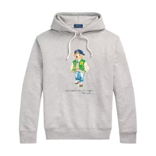 Ralph Lauren Grå polar fleece tröja Polo Bear Gray, Herr