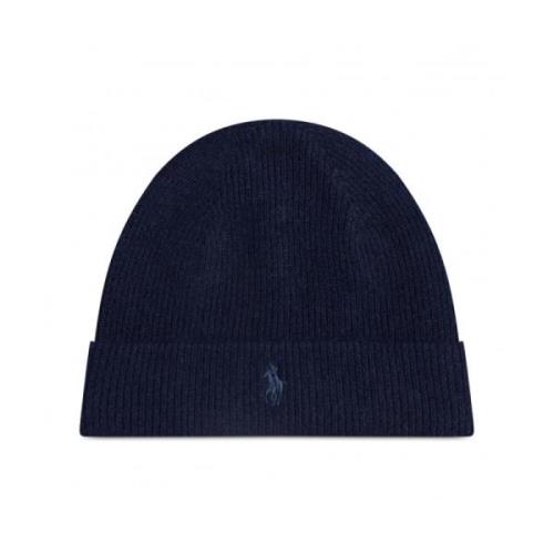 Ralph Lauren Klassisk Pony Logo Beanie, Blå Ullmössa Blue, Herr