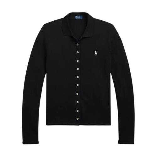 Ralph Lauren Svart polotröja Slim Fit Black, Dam