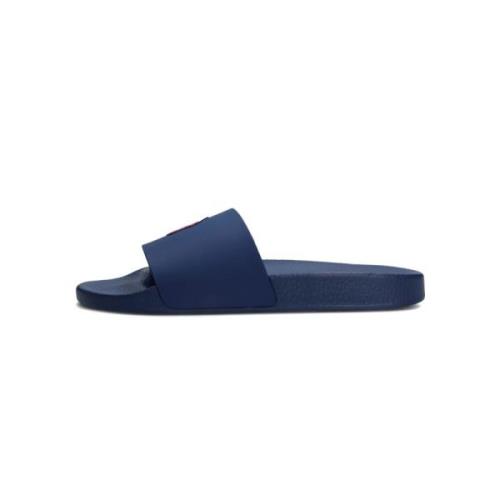 Ralph Lauren Blå Slide Sandaler för Herrar Blue, Herr