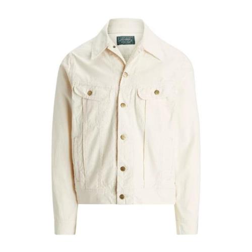 Ralph Lauren Denim Truckerjacka med Broderad Teddybjörn Beige, Herr