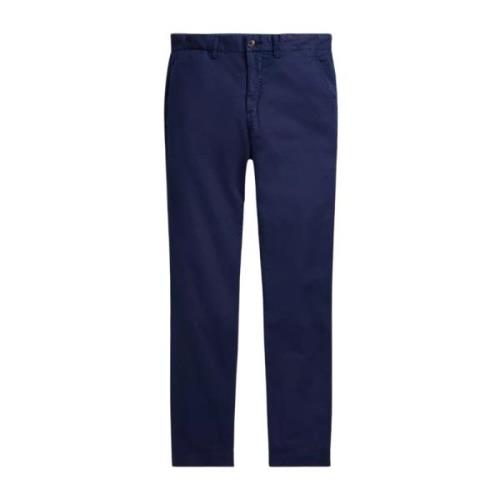 Ralph Lauren Linne-bomullsbyxor Straight Fit Blue, Herr