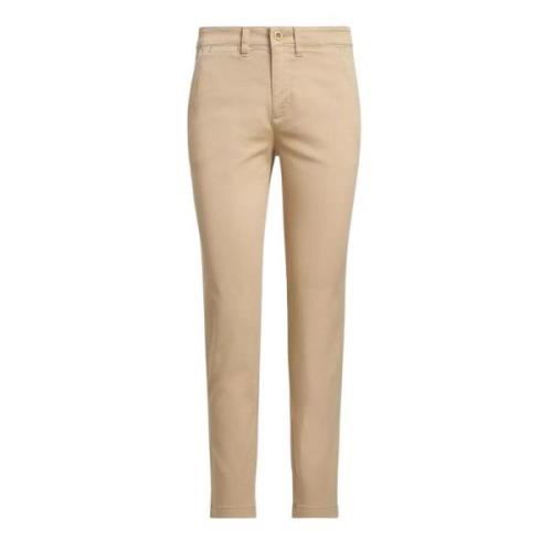 Ralph Lauren Beige Slim Fit Byxor Beige, Dam