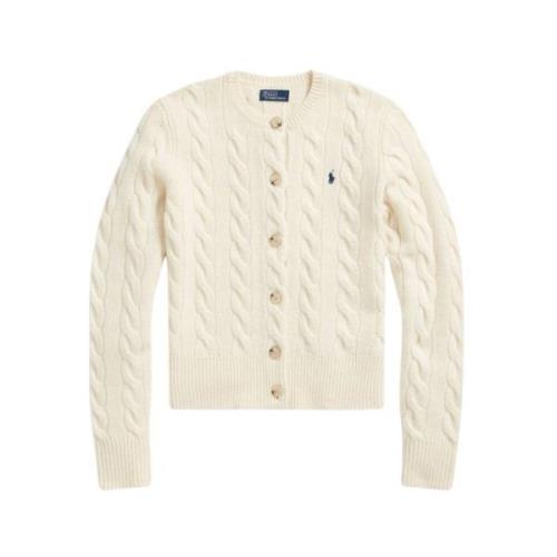 Ralph Lauren Lyxig Ullkardigan - Kräm White, Dam