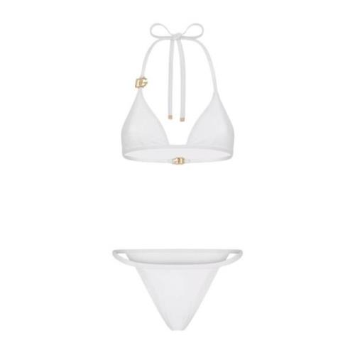 Dolce & Gabbana Vitt Bikini Set med Guld Accents White, Dam