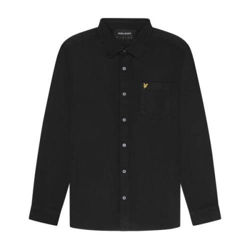 Lyle & Scott LS Vävda Skjortor Ull Twill Overskjorta Black, Herr