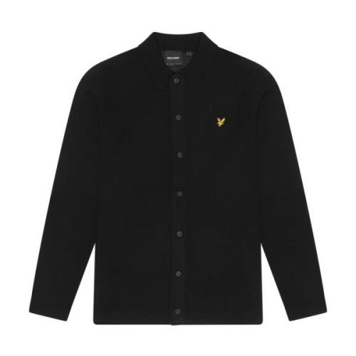 Lyle & Scott Stickad dubbelstickad skjorta Black, Herr