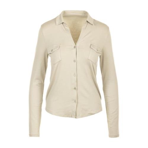 Majestic Filatures Anna Skjort Kollektion Beige, Dam