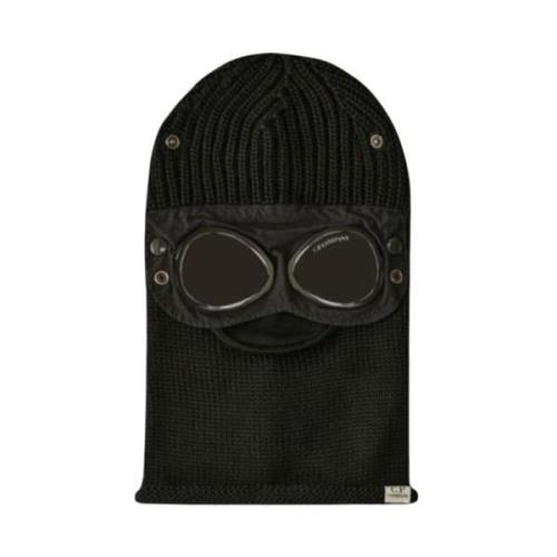 C.p. Company Merino Wool Goggle Balaclava Black, Herr