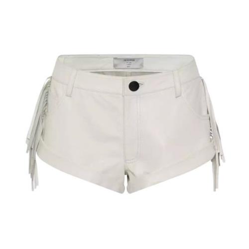 One Teaspoon Vita läderfransade shorts White, Dam