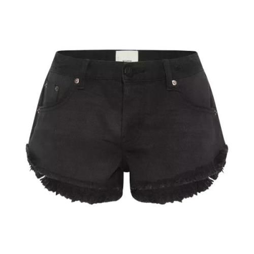 One Teaspoon Svarta Dukes Low Waist Shorts Black, Dam