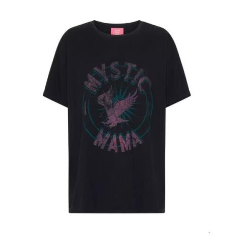 One Teaspoon Svart Mystic Mama T-shirt Black, Dam