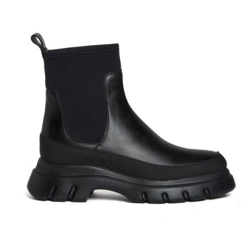 Voile Blanche Svarta läder Chelsea boots Black, Dam