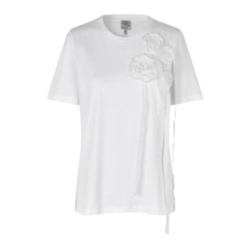 Baum und Pferdgarten Rosette Crew Neck Cotton T-Shirt White, Dam