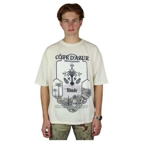 Rhude Vintage White Spegel Grafisk Tee White, Herr