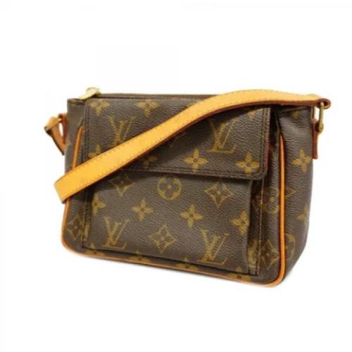 Louis Vuitton Vintage Pre-owned Tyg axelremsvskor Brown, Dam