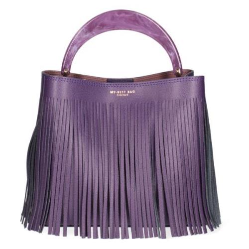 My Best Bags Lila Firenze Väska - Stilren och Kompakt Purple, Dam