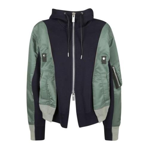 Sacai Twill Sponge Hoodie Green, Dam