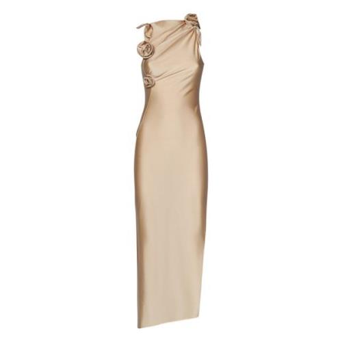 Coperni Elegant Beige Blommig Klänning Aw24 Beige, Dam