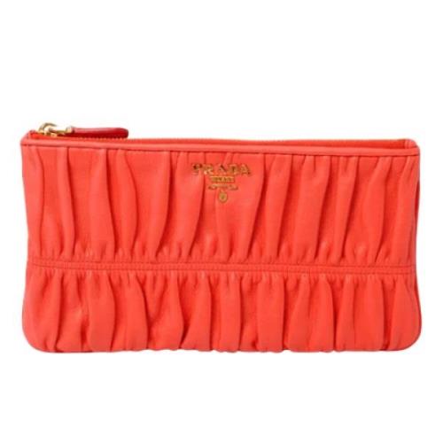 Prada Vintage Pre-owned Laeder handvskor Orange, Dam