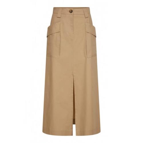 Emma&Gaia Midi Skirts Beige, Dam