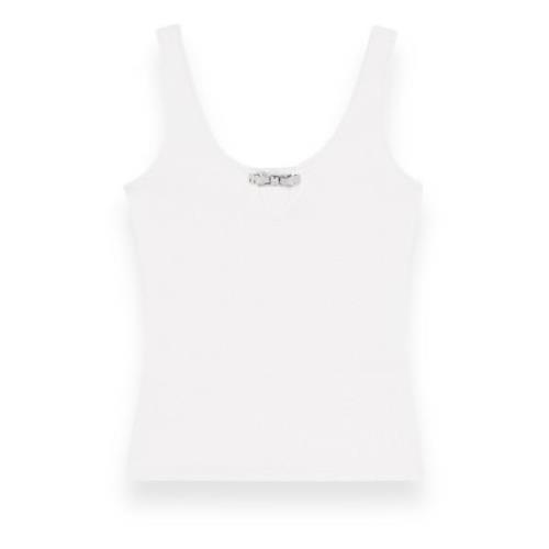 Blumarine Räfflad Tanktop White, Dam