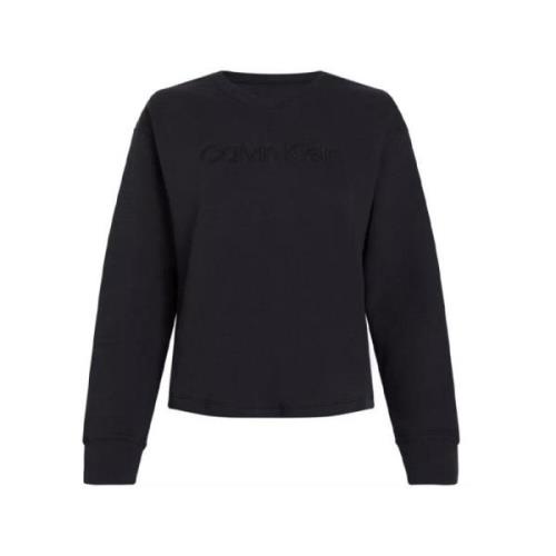 Calvin Klein Terry Sweatshirt för en snygg look Black, Dam