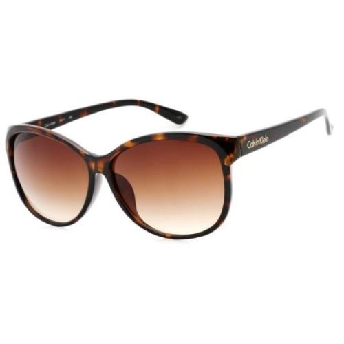 Calvin Klein Brun Resin Dam Solglasögon Brown, Dam