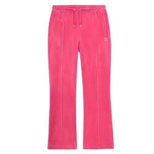 Juicy Couture Sammetsträningsbyxor med silverdetaljer Pink, Dam