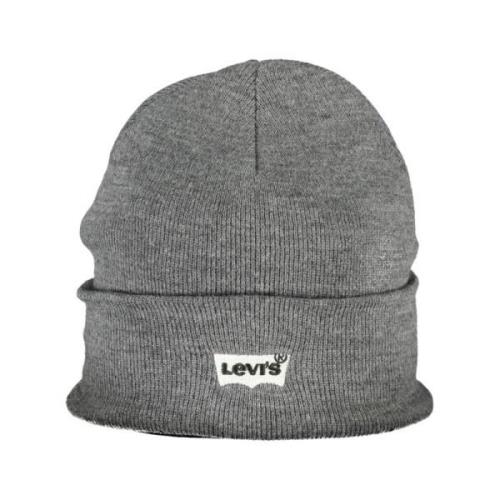 Levi's Grå Akryl Hatt Mössa Broderad Logotyp Gray, Unisex