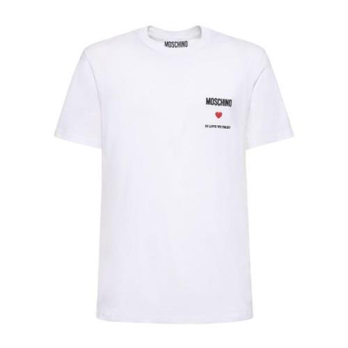 Moschino Vit T-shirt In Love We Trust White, Herr