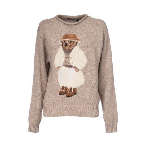 Polo Ralph Lauren Bear Polo Skjorta med Rullad Krage Beige, Dam