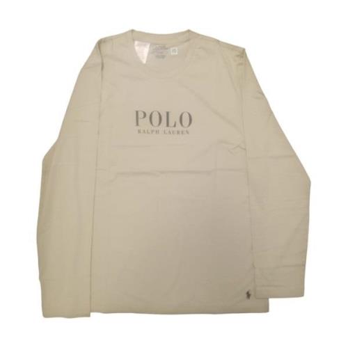 Ralph Lauren Långärmad Pikétröja för Män Beige, Herr