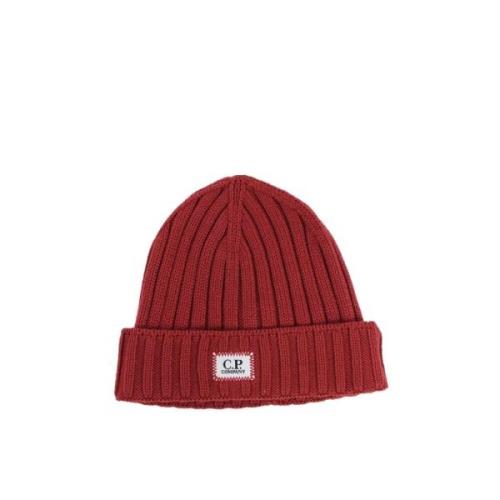 C.p. Company Röd Ull Beanie Mössa Red, Unisex