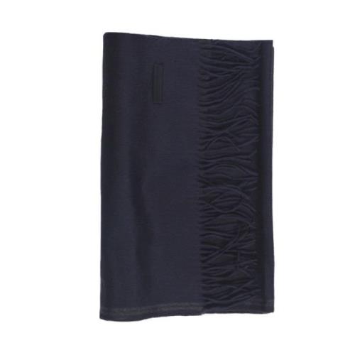 Ermenegildo Zegna Sidenscarf med Randigt Tryck Blue, Herr