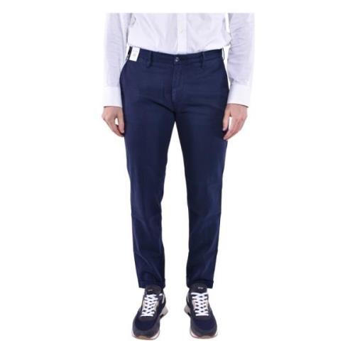 Re-Hash Slim Fit Chinos med uppvik Blue, Herr