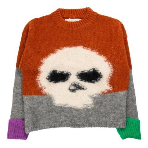 ERL Skull Intarsia Mohair Sweater Multicolor, Herr