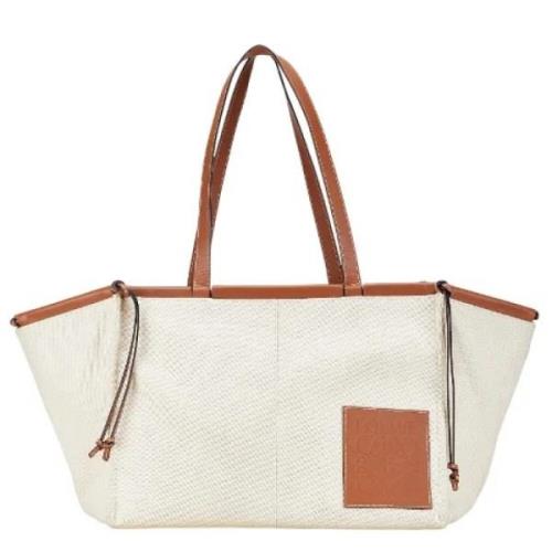 Loewe Pre-owned Pre-owned Canvas axelremsvskor Beige, Dam