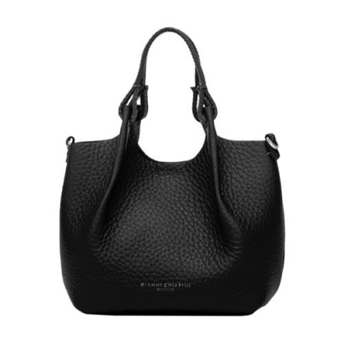 Gianni Chiarini Elegant Svart Läder Tote Väska Black, Dam