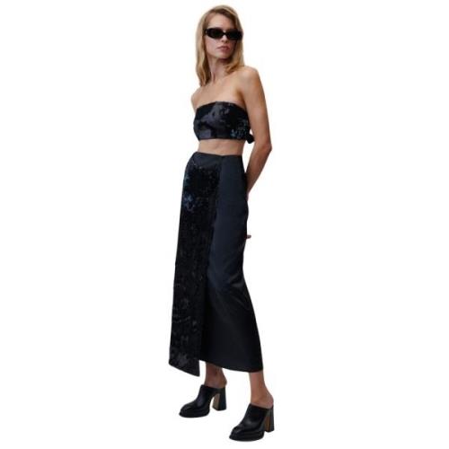 Undress Code Svart Paljett Midi Kjol Black, Dam