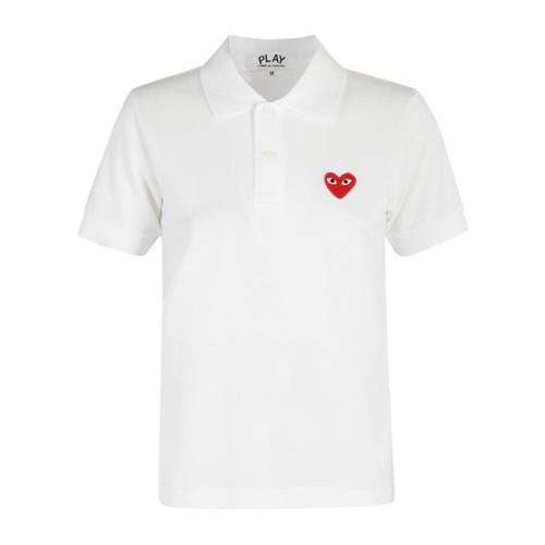 Comme des Garçons Play Klassisk Polo Skjorta i Olika Färger White, Dam